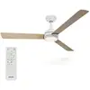 Image de Philips Civx Ventilateur De Plafond 1 Lumière (blanc/bois) Lumière Blanche Chaude À Froide - Ø132 Cm - 2500 Lumens