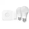 Image de Philips Hue Essential Kit De Démarrage E27 Avec 2 Ampoules Standard (806 Lm) Lumière Blanche Et Colorée - Comprend 1 Bridge, 1 Variateur De Lumière - White Et Color Ambiance