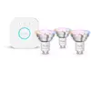 Image de Philips Hue white & Color ambiance Kit de Démarrage Essential : 3 Ampoules Connectées Gu10 (345 lm)