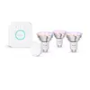 Image de Philips Hue white & Color ambiance Kit De Démarrage essential : 3 ampoules Connectées Gu10 (345 Lm) + Bouton Connecté