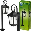 Image de Lampe de jardin sur pied d'extérieur LED E27, poteau de 75 cm, lampadaire IP44, noir, Buzzard Philips