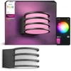 Image de Applique Murale Connectée Philips Hue Lucca Anthracite Ip44 Zigbee Jusqu'à 1100 Lm