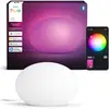 Image de Philips Hue White and Color ambiance Lampe de table Flourish, Lampe de table connectée, Bluetooth/Zigbee, Blanche, Verre, E27, Plus