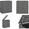 Image de vidaXL Coffre à coussins de jardin en rotin PE 100x49x103,5 cm Gris - Coffre à coussins - Coffre à coussins de jardin - Coffre à coussins en rotin PE