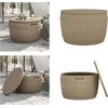 Image de vidaXL Coffre de jardin 3 en 1 Marron clair Polypropylène - Coffre de jardin - Coffre de jardin - Coffre de rangement de jardin