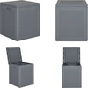 Image de vidaXL Coffre de jardin Gris PP Rotin 90 L - Coffre de jardin - Coffre de jardin - Boîte de rangement