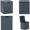 Image de vidaXL Boîte de rangement de jardin 90 L Anthracite - Boîte de rangement - Boîte de rangement - Boîte à coussins