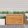 Image de vidaXL Coffre de jardin avec housse 114 x 50 x 58 cm en teck massif - Coffre de jardin - Coffres de jardin - Coffre de rangement