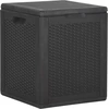 Image de vidaXL Boîte de rangement de jardin 90 L noir PP rotin - Boîte de rangement de jardin - Boîte à poussière - Boîtes à poussière