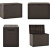 Image de vidaXL Coffre de jardin Marron 78x44x55 cm - Coffre de rangement - Coffre de rangement - Coffre pour coussins de jardin