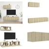 Image de vidaXL Armoires TV 3 pcs Chêne Sonoma Bois composite - Armoire TV - Armoire TV suspendue - Armoires TV suspendues
