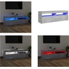 Image de vidaXL Armoire TV avec éclairage LED gris béton 120x35x40 cm - Armoire TV - Armoire TV Avec LED - Meuble TV