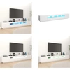 Image de vidaXL Armoire TV avec lampes LED Blanc 260x35x40cm - Armoire TV - Armoire TV Avec Lampes LED - Armoire TV Avec Lampes LED