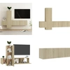 Image de vidaXL 3 pcs. Armoire TV Sonoma chêne bois composite - Armoire TV - Armoire HiFi - Armoires HiFi