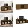 Image de vidaXL Armoire TV Marron Miel 110,5x35x44 cm Pin massif - Armoire TV - Meubles TV - Support TV
