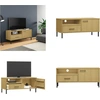 Image de vidaXL Armoire TV OSLO avec pieds métalliques Pin massif brun - Armoire TV - Meubles TV - Supports TV