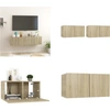 Image de vidaXL Meubles TV suspendus 2 pièces Chêne Sonoma 60x30x30 cm - Armoire TV - Armoires TV - Meubles TV
