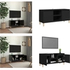 Image de vidaXL Armoire TV avec pieds en bois massif noir 103,5x35x50 cm - Armoire TV - Armoires TV - Sideboard