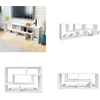 Image de vidaXL Armoire TV double en forme de L blanc - Lowboard - TV Board - Table de télévision - Armoire TV