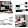 Image de vidaXL Meuble TV cinq pièces avec éclairage LED noir - Vitrine murale - Vitrines murales - Meubles TV - Armoire TV