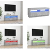 Image de vidaXL Armoire TV avec éclairage LED gris béton 100x35x40 cm - Armoire TV - Armoire TV Avec LED - Meuble TV