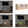 Image de vidaXL Armoire TV avec lampes LED Chêne Sonoma 90x35x40 cm - Armoire TV - Armoire TV Avec LED - Meuble TV