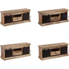 Image de vidaXL Armoire TV avec 2 portes coulissantes Mangoholz Massiv 110x30x45 cm - Armoire TV - Meubles TV - Armoire TV