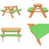 Image de vidaXL Table de pique-nique pour enfants avec bancs 89×79×50 cm Sapin massif - Table pour enfants - Tables pour enfants - Ensemble de sièges pour enfants