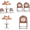 Image de vidaXL Ensemble de jardin Bistro 3 pièces pour enfants avec parasol Marron - Ensemble de meubles de jardin - Table de jardin - Tables de jardin