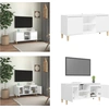 Image de vidaXL Armoire TV avec pieds en bois massif blanc 103,5x30x50 cm - Armoire TV - Armoires TV - Sideboard