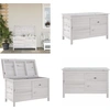 Image de vidaXL Coffre de jardin blanc 99x49,5x58,5 cm Sapin massif - Coffre de jardin - Coffres de jardin - Boîte de rangement extérieur - Boîte à coussins extérieure