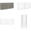 Image de vidaXL Corbeille de pierres en gabion acier 85×30×200 cm argent - Corbeille de pierres - Corbeilles de pierres - Gabions - Gabions