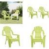 Image de vidaXL Chaises de jardin pour enfants 2 pcs. Vert 37x34x44 cm PP aspect bois - Chaise de jardin - Chaise longue - Salon de jardin