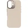 Image de Coque pour iPhone 16 Plus Antichocs en Cuir Compatible MagSafe Beige - Neuf
