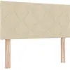 Image de vidaXL Tête de lit LED Crème 90 cm Tissu