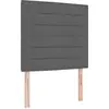 Image de vidaXL Tête de lit LED avec barres lumineuses LED gris foncé 80 cm Tissu