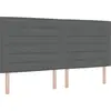 Image de vidaXL Tête de lit LED avec barres lumineuses LED gris foncé 200 cm Tissu