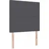 Image de Tête de lit vidaXL avec bandes lumineuses LED, gris foncé, 100 cm, tissu velours