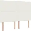 Image de Tête de lit LED vidaXL avec bandes lumineuses LED Crème 160 cm Tissu velours