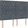 Image de vidaXL Tête de lit LED avec barres lumineuses LED gris foncé 144 cm velours