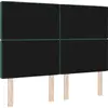 Image de Tête de lit LED vidaXL avec bandes lumineuses LED vert foncé 144 cm velours