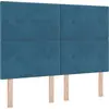 Image de Tête de lit LED vidaXL avec bandes lumineuses LED bleues 144 cm velours