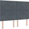 Image de Tête de lit LED vidaXL avec bandes lumineuses LED gris 160 cm velours