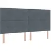 Image de Tête de lit LED vidaXL avec bandes lumineuses LED gris 200 cm velours
