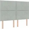 Image de Tête de lit LED vidaXL, gris clair, 144 cm, velours