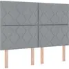 Image de Tête de lit LED vidaXL gris clair 160 cm tissu