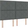 Image de Tête de lit LED vidaXL Gris 160 cm Tissu