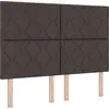 Image de Tête de lit LED vidaXL Marron 160 cm Tissu