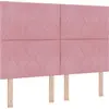 Image de Tête de lit LED vidaXL rose 160 cm en velours