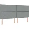 Image de Tête de lit LED vidaXL gris clair 200 cm tissu